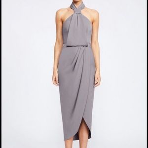 Shona Joy Knot Draped Midi Dress